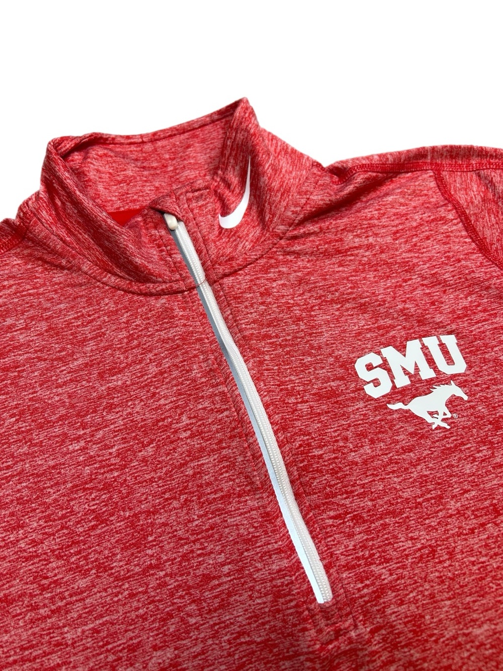 Nike Dri Fit Red Heather SMU Southern Methodist 1/4 Zip Pullover Women’s Large